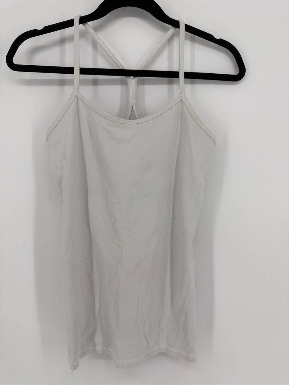 Lululemon Power Y Tank Luon White Size 8 Racerback Yoga Workout Top